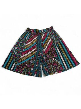 Vintage 90's Floral Maximalist Culotte Shorts Women's Small Boho Funky Indie